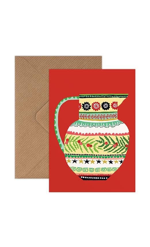 Christmas Mini Card Pack of 6 Winter Bunch & Christmas Jug