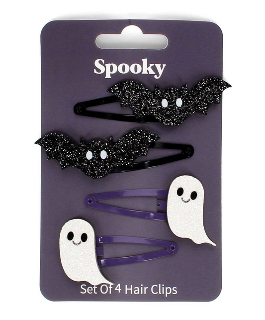 Glitter Hair Clips (Set of 4) | Spooky