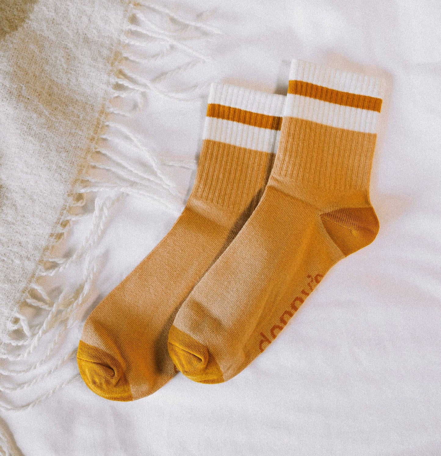 Varsity Socks in Almond