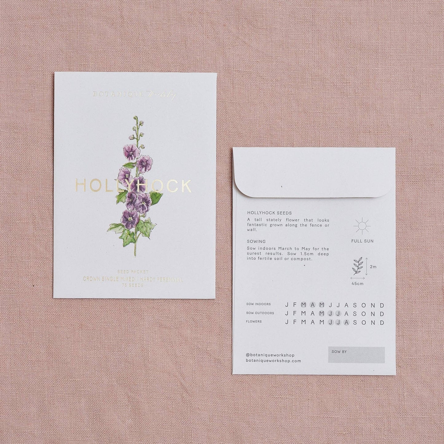 Hollyhock Crown Single Mixed Seed Packet