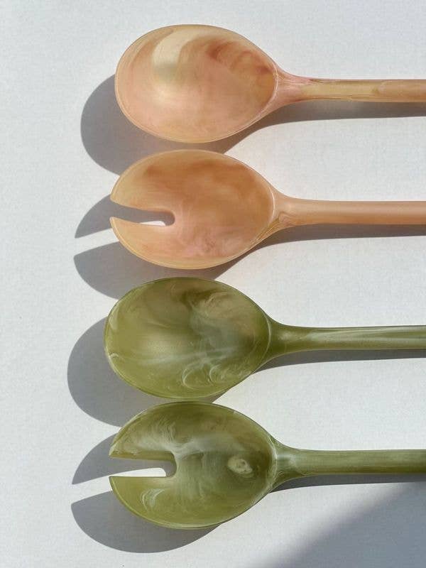 Resin Salad Servers | Coral