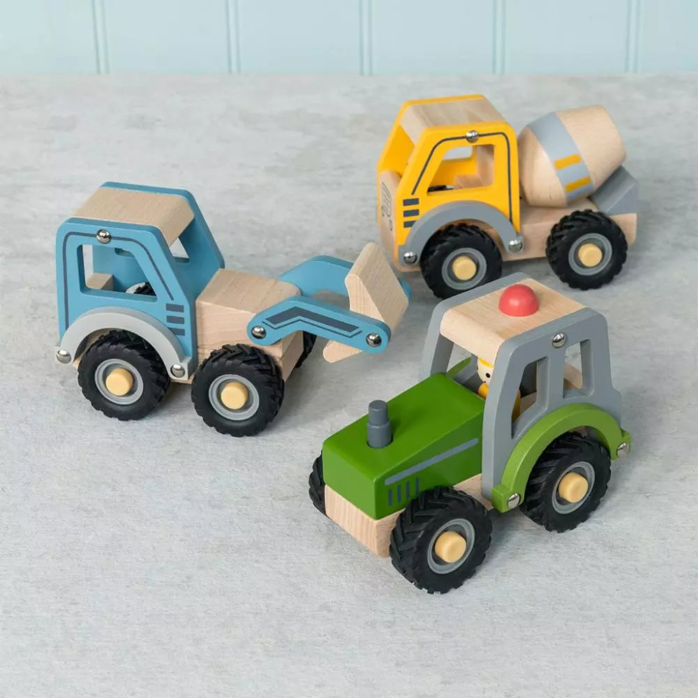 Wooden Push Along Vehicle Toy | Yellow Cement Mixer