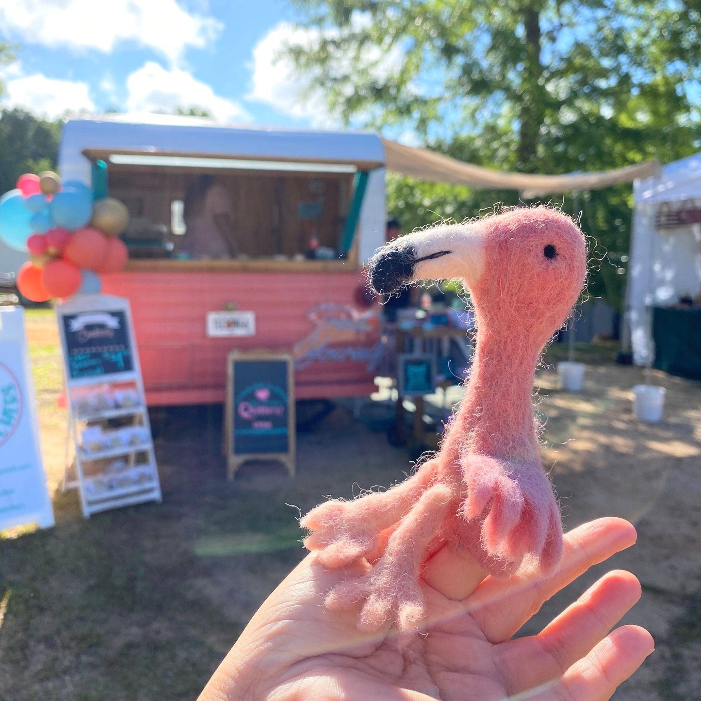 Flamingo Felt Finger Puppet