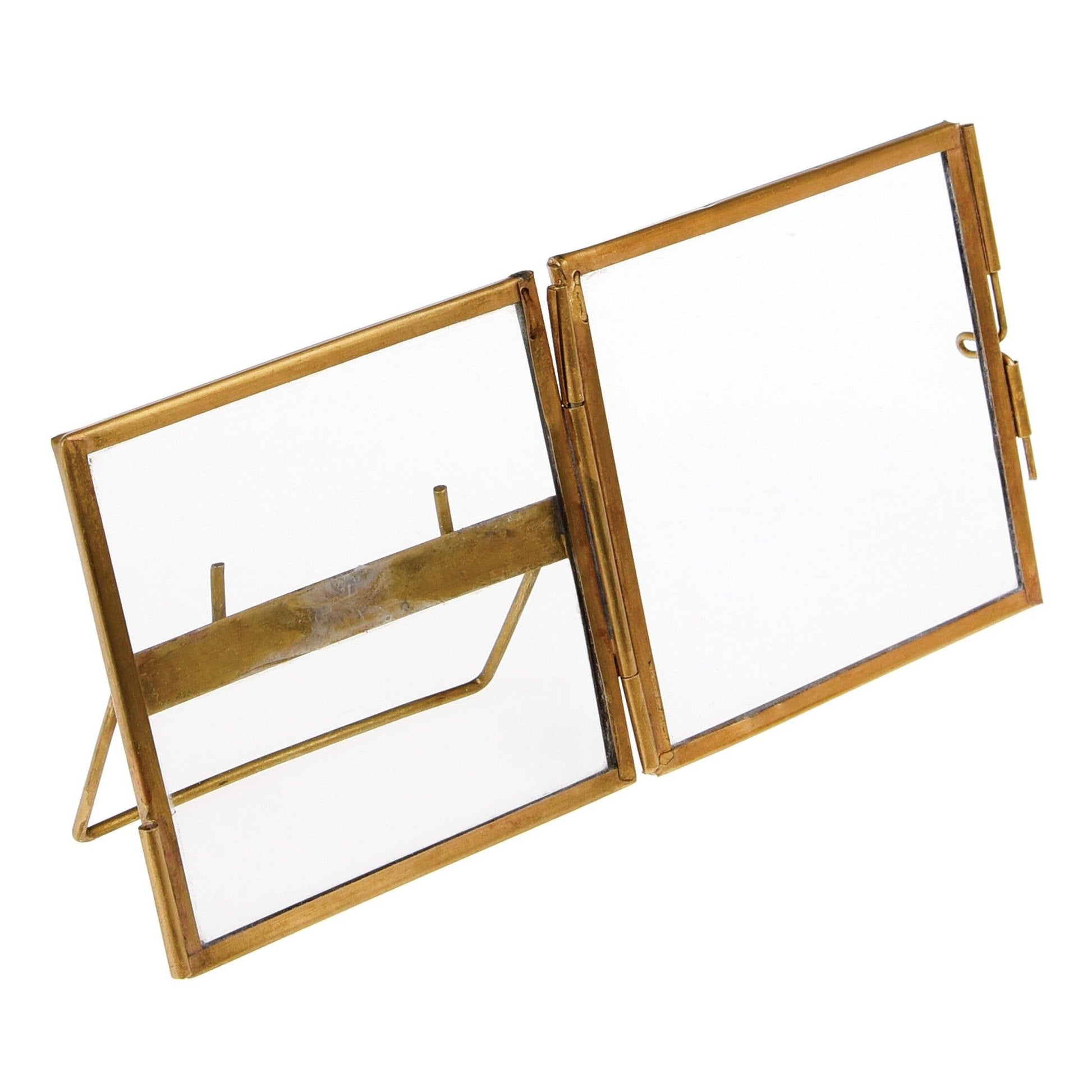 Two gold-framed mirrors on a white background