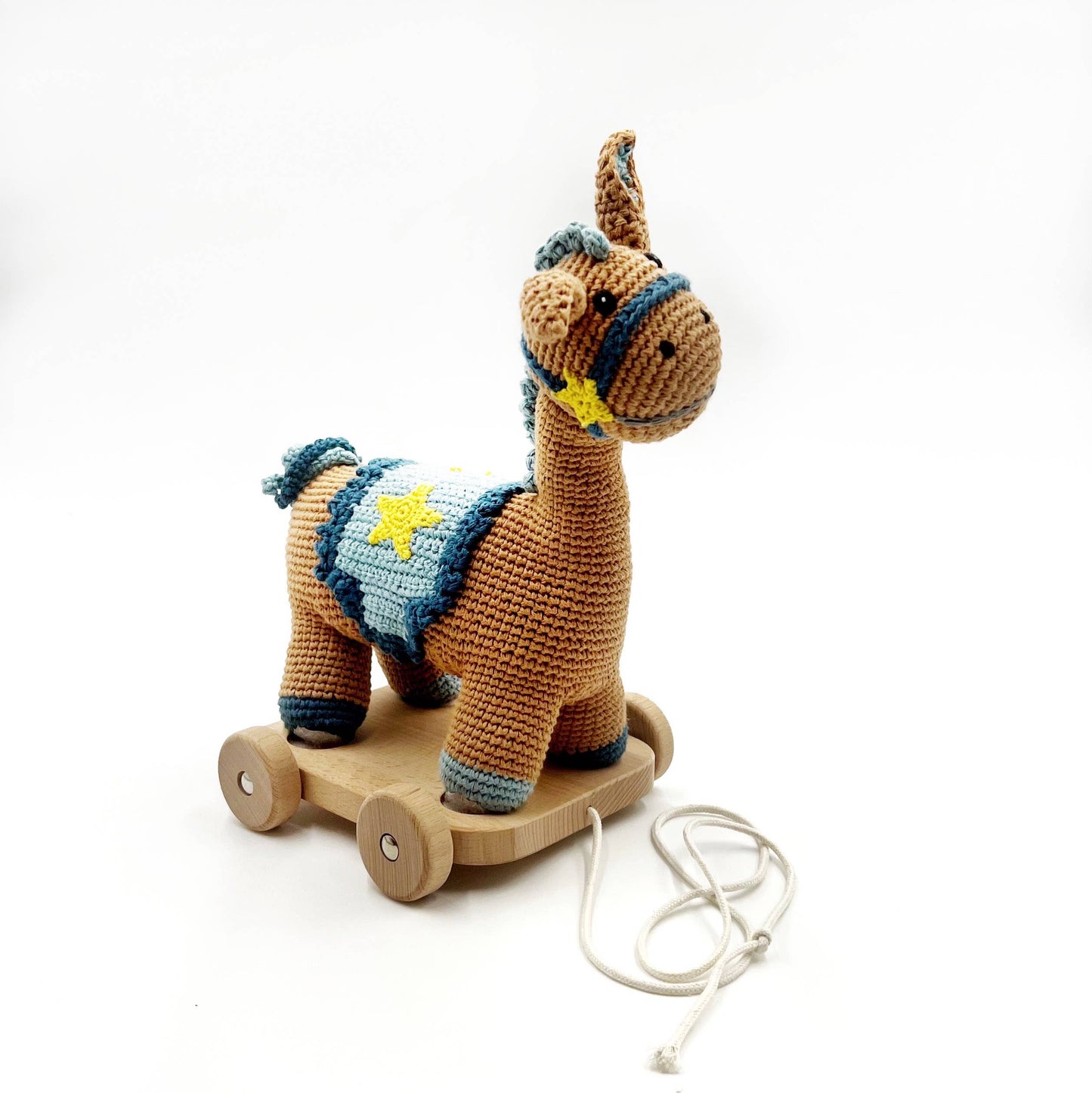 Baby Toy pull-along - horse brown sugar