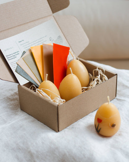 Beeswax Egg Candle Decorating Kit - Set of 3