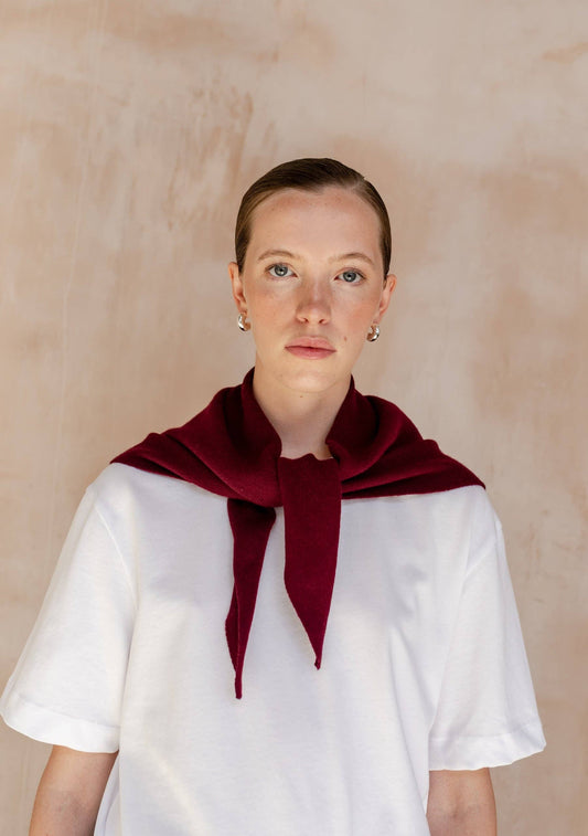 Merino Wool Triangle Scarf | Burgundy
