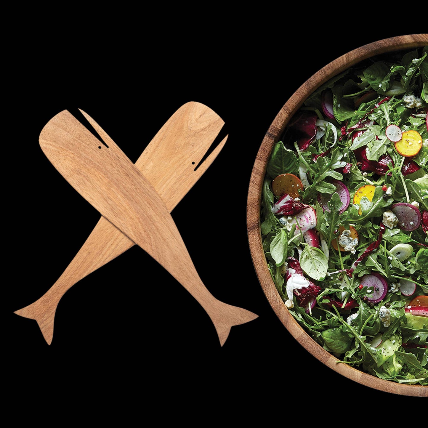 Acacia Whale Salad Servers