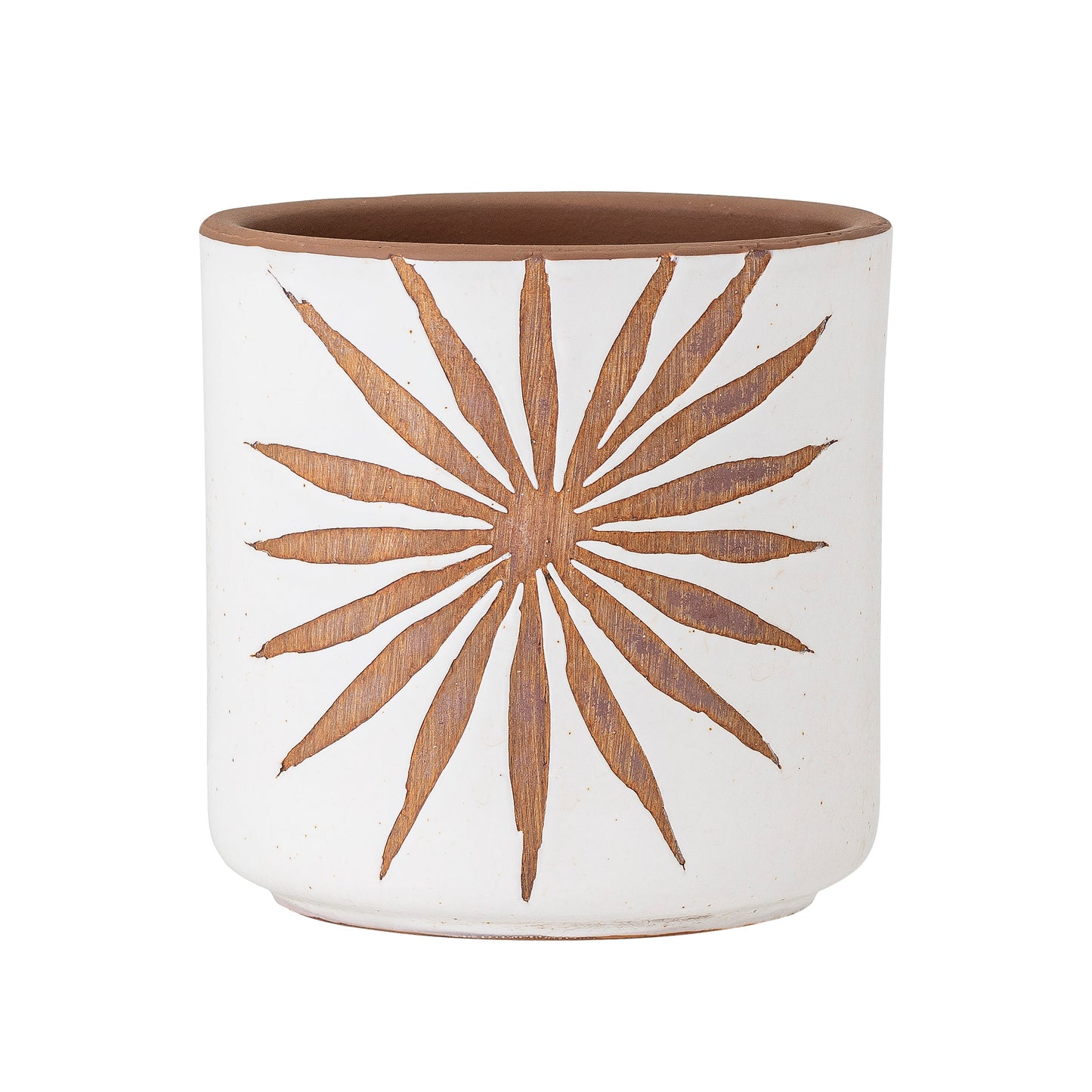 Deco Flowerpot in White & Terracotta