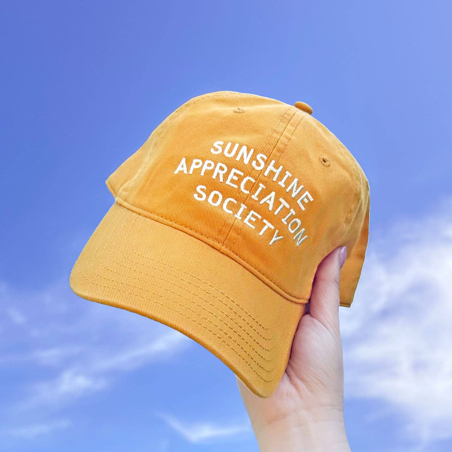 Sunshine Appreciation Society | Cotton Baseball Cap | Yellow