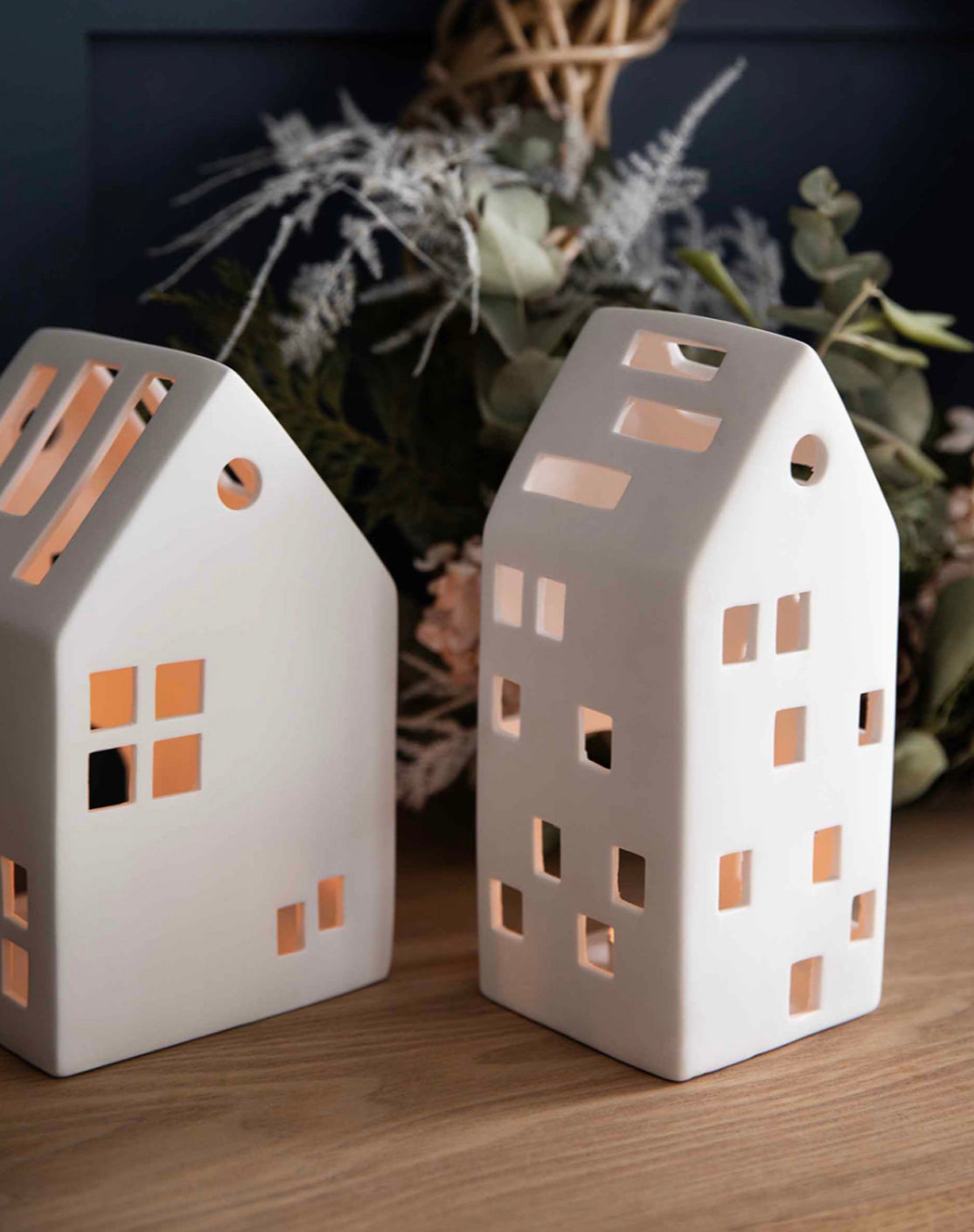 The Every Space porcelain Airdrie Tealight House tealight candle holder by Garden Trading