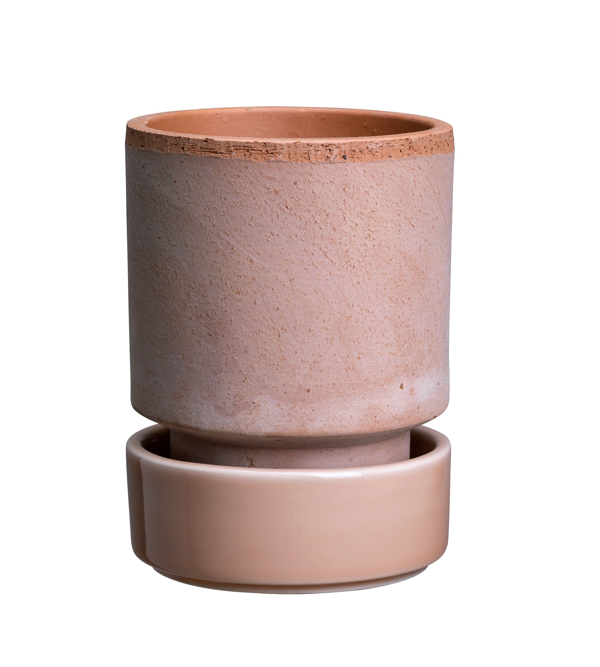 Saucer Glazed Finish for Hoff Pot Ø18cm glazed pink saucer with rose clay pot