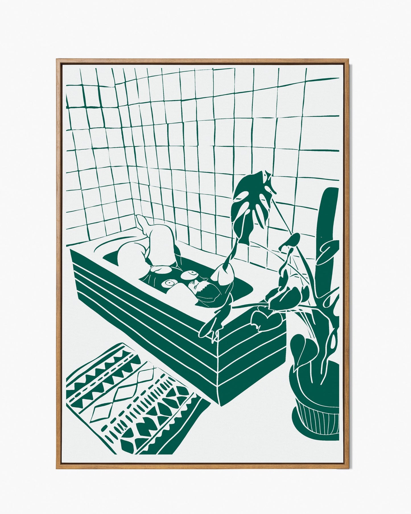 The Every Space Bath Babe v1 A4 or A3 print in green by Babes and Botanicals
