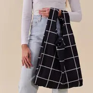 Black Grid Reusable Eco Friendly Shopping Bag