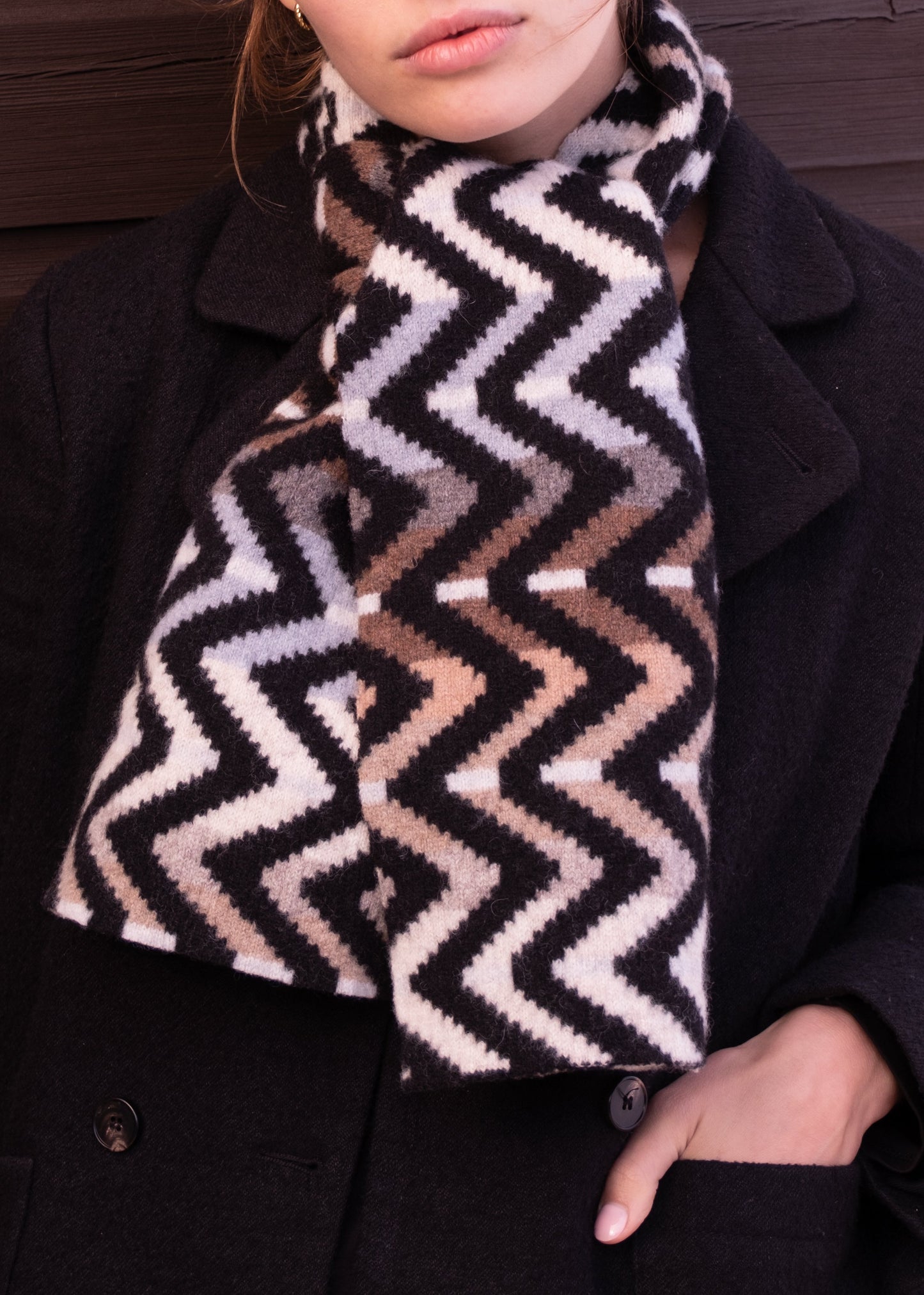 Small Zig Zag Scarf in Driftwood