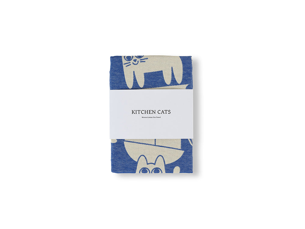 Folded kitchen cat tea towel by wrap