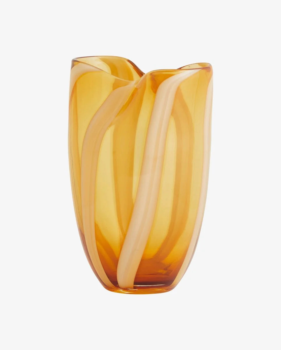 Halki Amber & White Stripe Vase