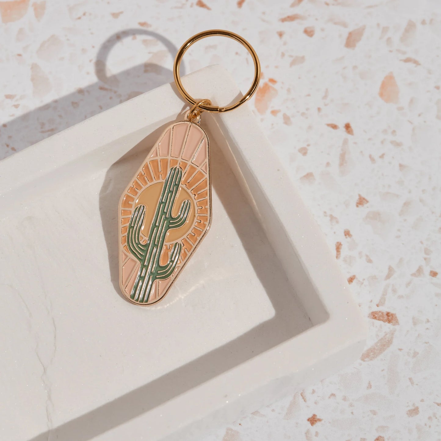 Cactus Enamel Keyring
