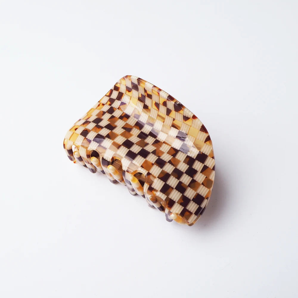 Honey Checker Hair Claw