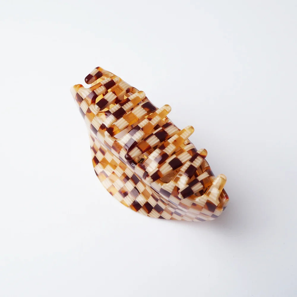 Honey Checker Hair Claw