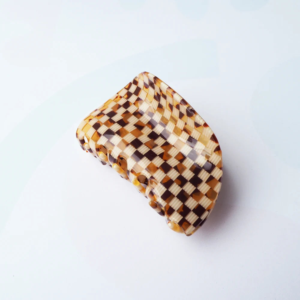 Honey Checker Hair Claw