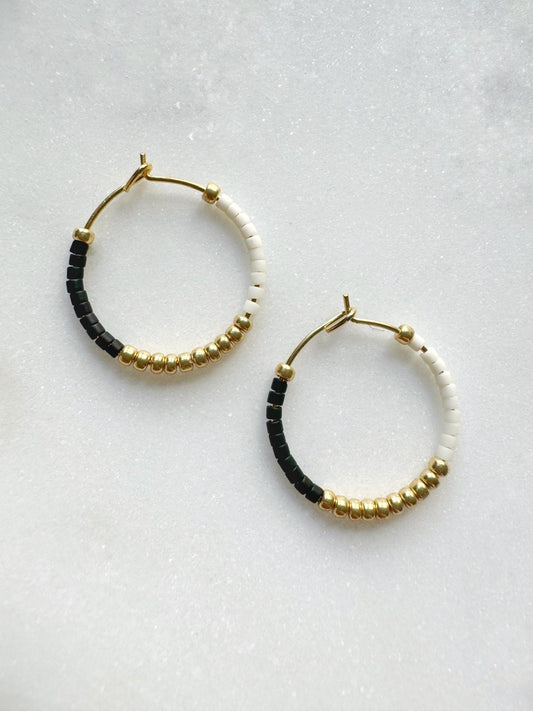 Glass Beads Mini Hoops