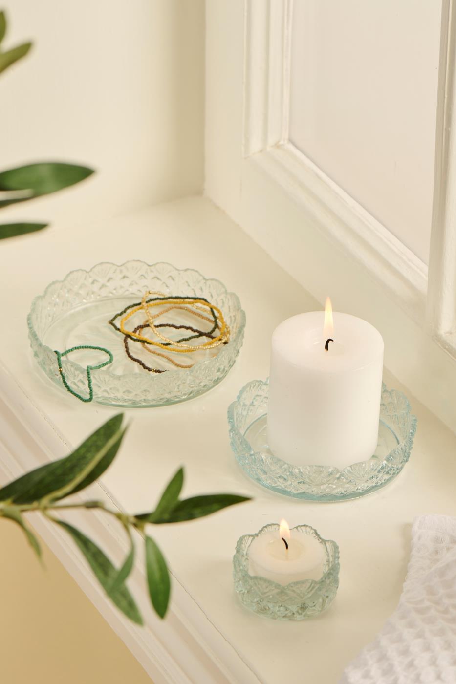 Glass Candle Tray