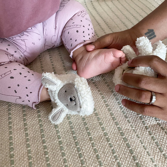 Sheep Cotton Knit Baby Booties