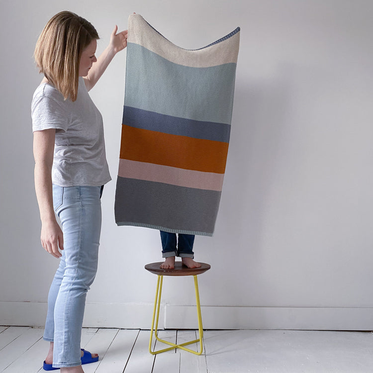 Cotton Baby Blanket in Gentle Stripe