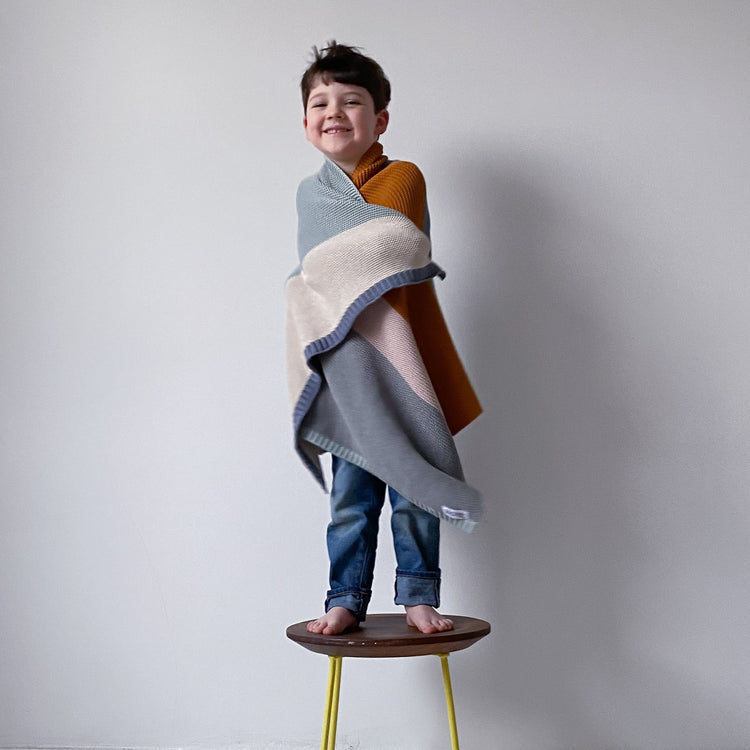 Cotton Baby Blanket in Gentle Stripe