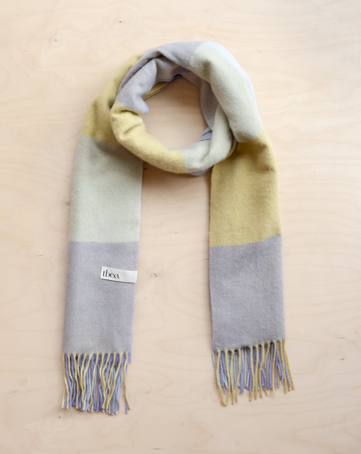 Lambswool Oversized Scarf in Lilac Square Check