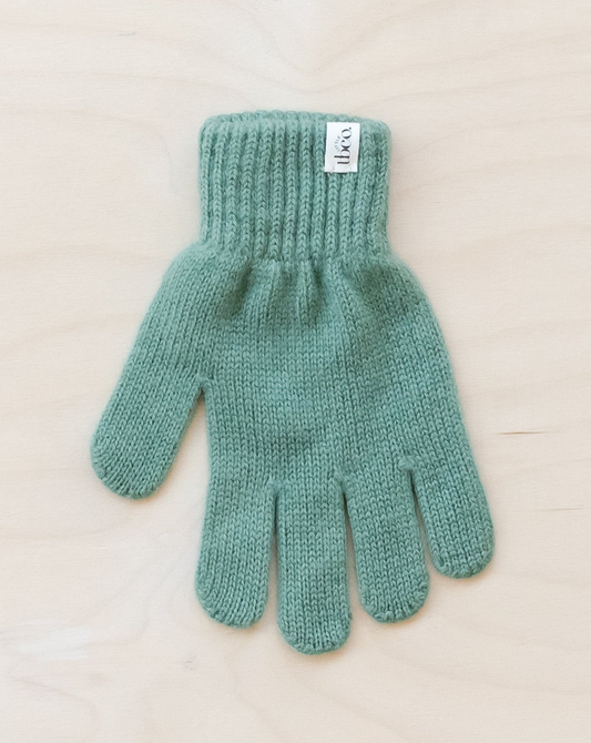 Merino Wool Kids Gloves in Green