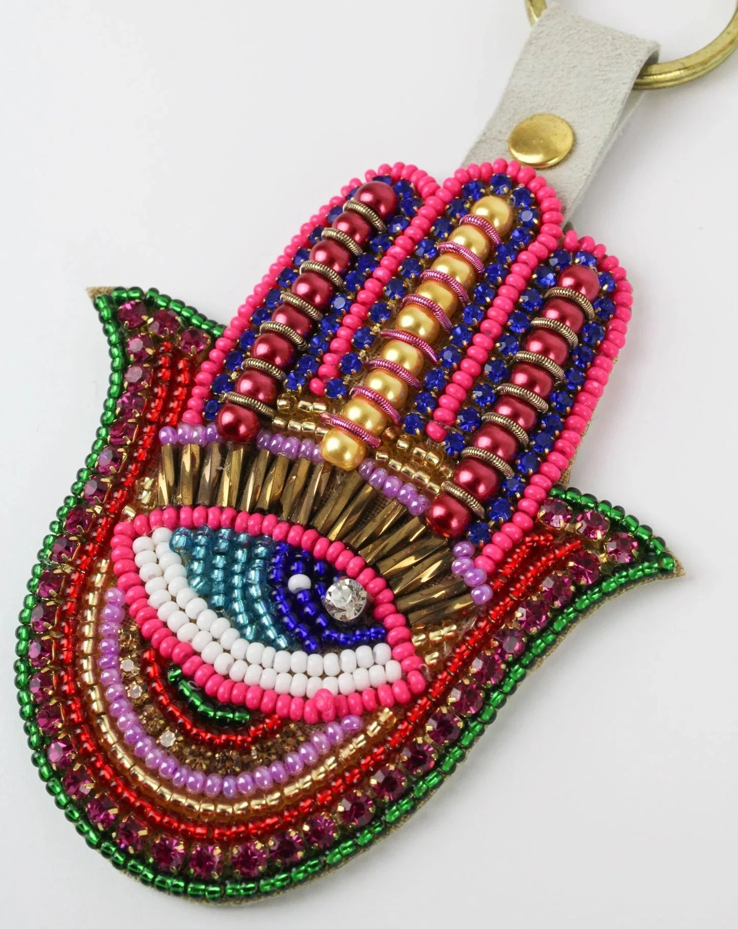 Rainbow Hamsa Hand Keyring