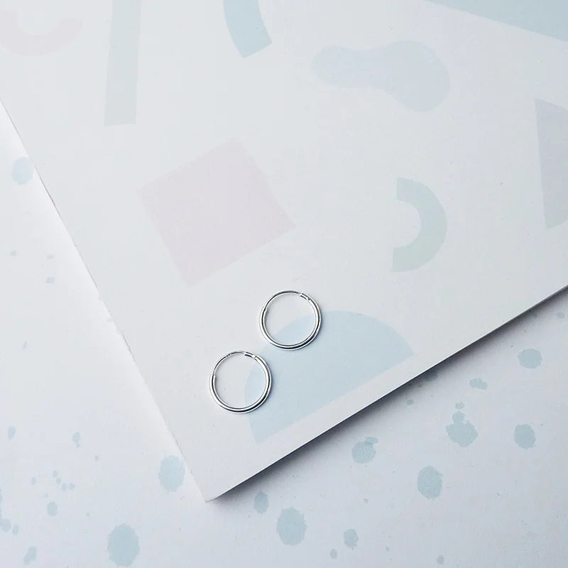 Mini Silver Hoop Earrings