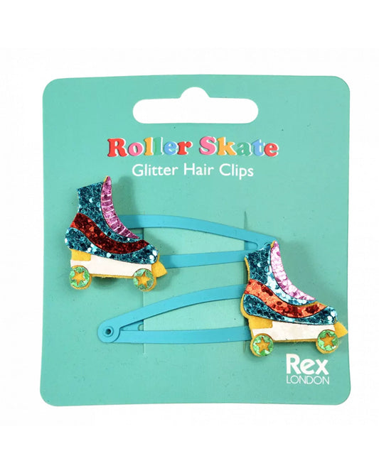 Roller Skate Glitter Hair Clips (set of 2)