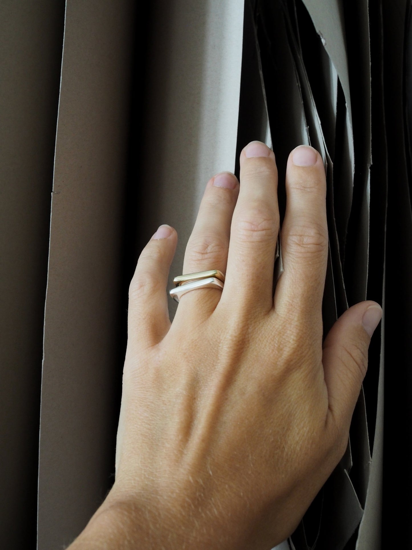 'Bonnie' D-Shape Ring in Brass
