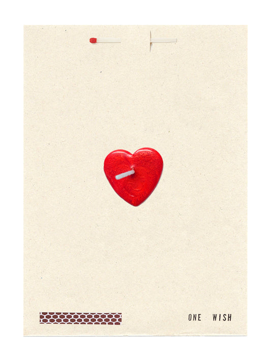 Red Heart One Wish Card