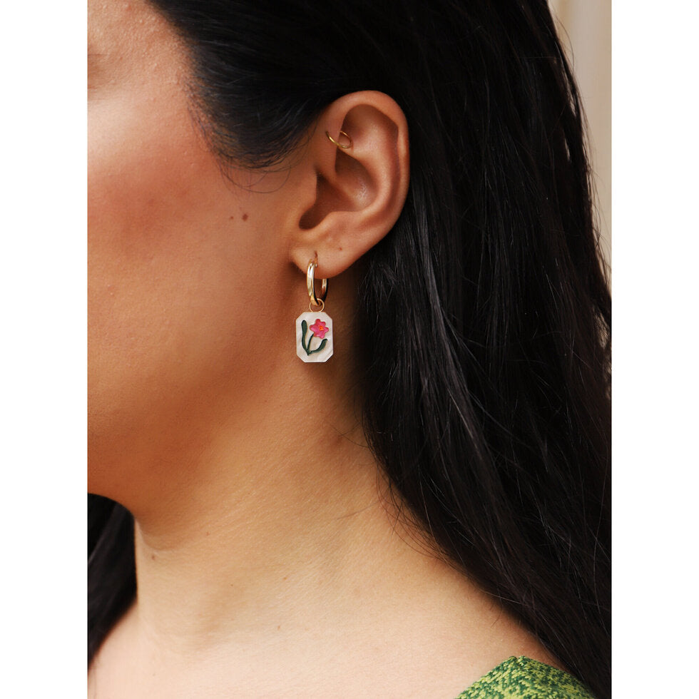 Wildflower Charm Hoops