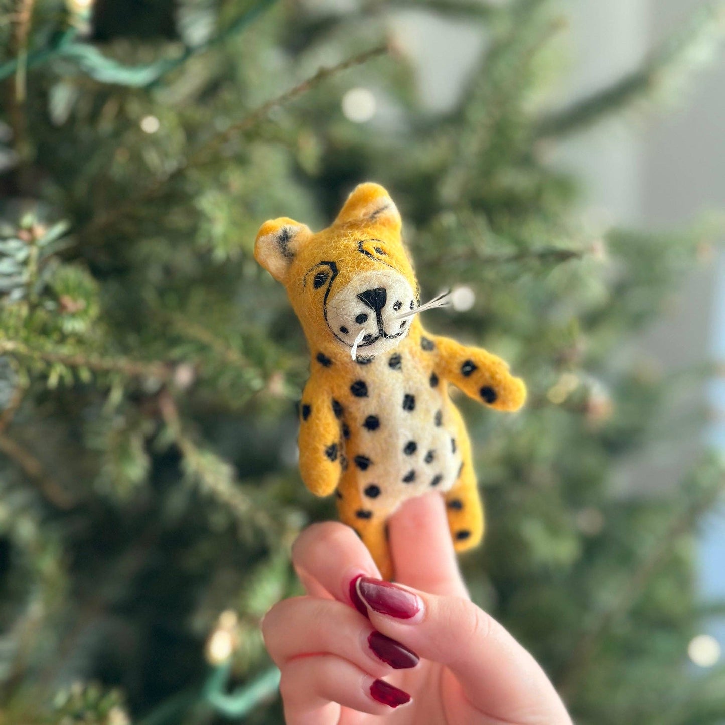 Cheetah Felt Finger Puppet
