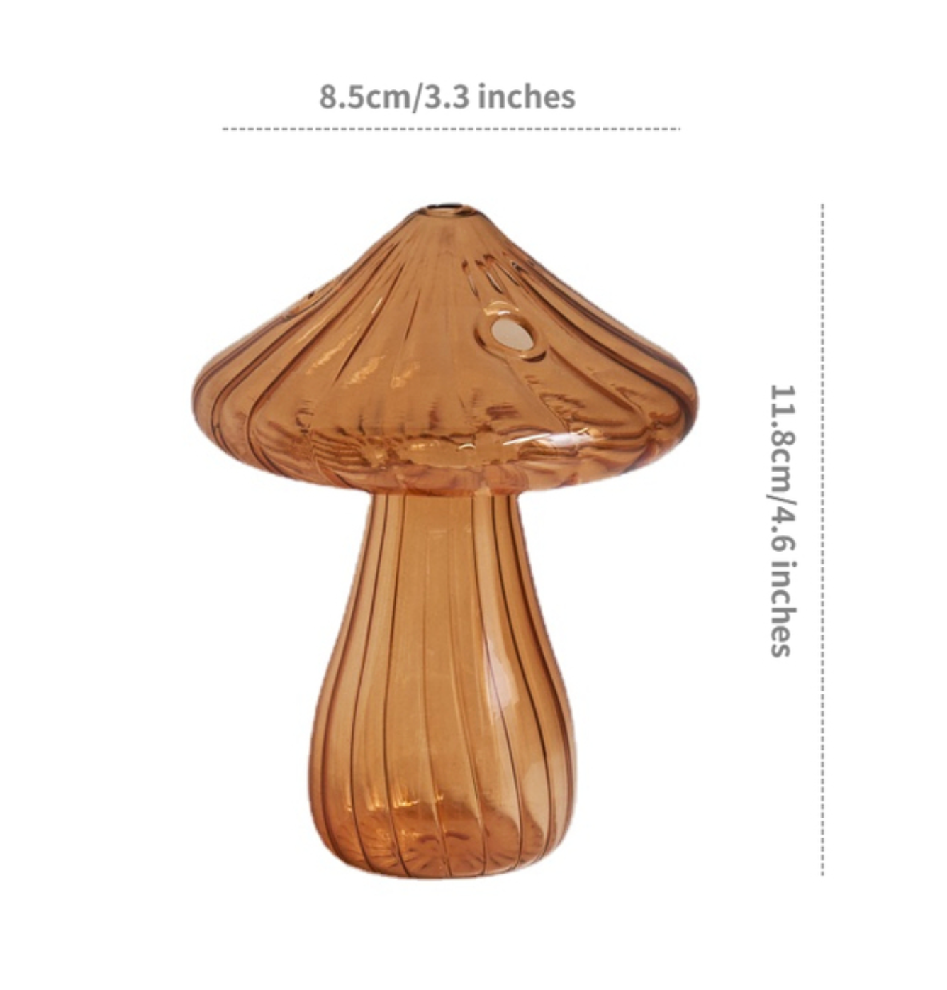 Mini Glass Mushroom Bud Vase: Yellow