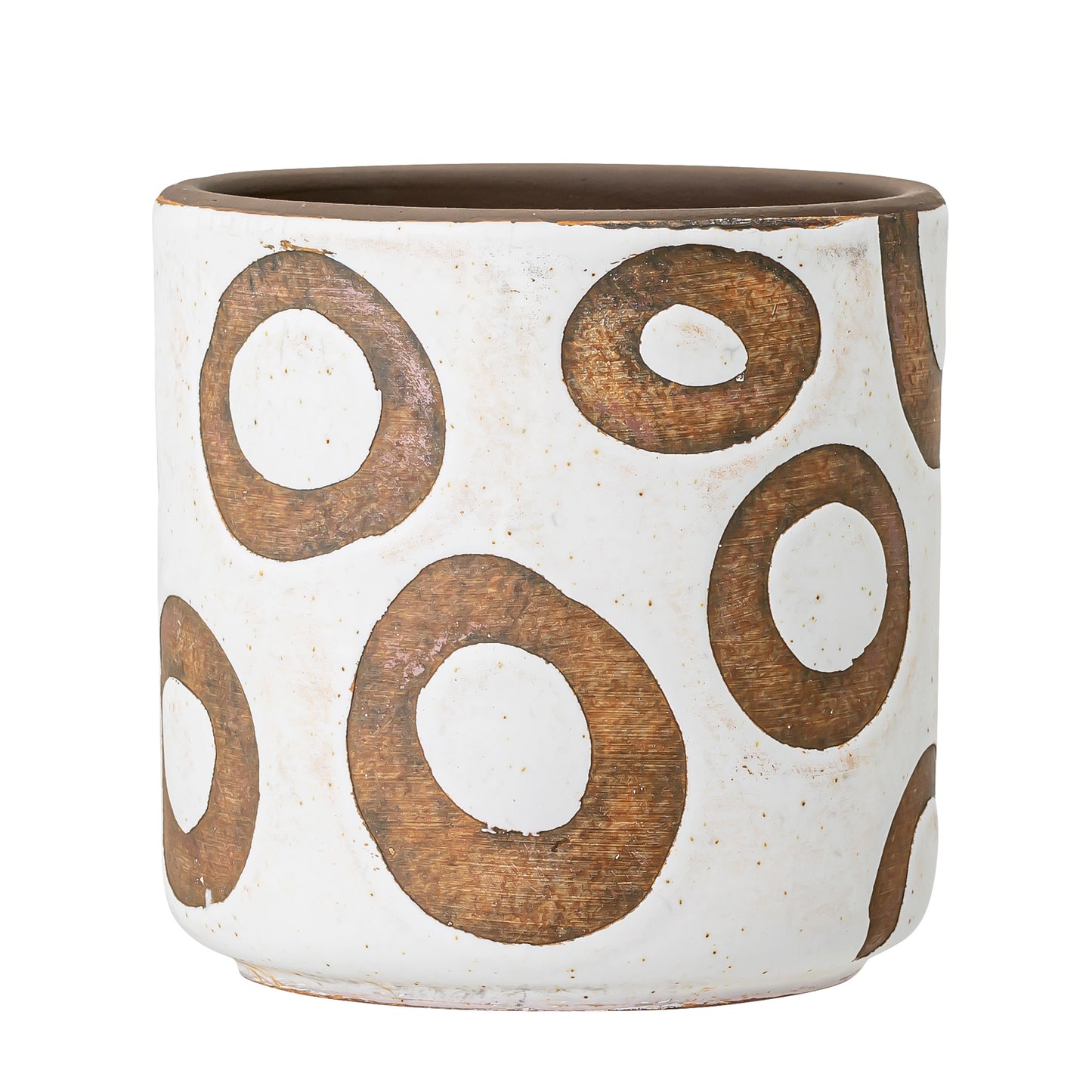 Deco Flowerpot in White & Terracotta