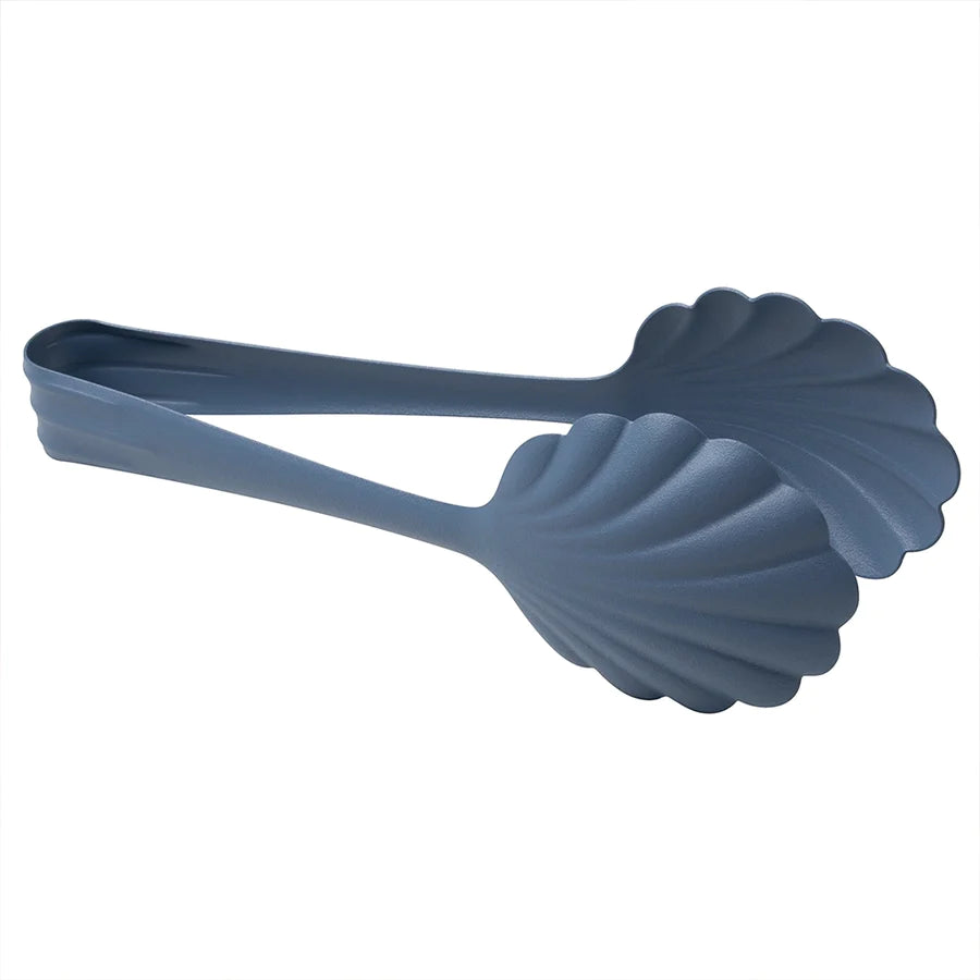 The Every Space scalloped, vintage pastel blue Bread Tongs in stainless steel with a matt finish by Roger Orfevre