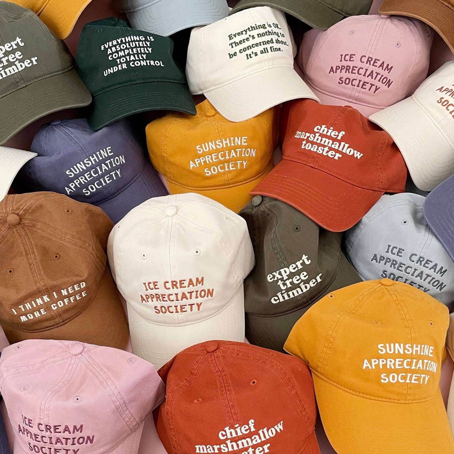 Sunshine Appreciation Society | Cotton Baseball Cap | Yellow