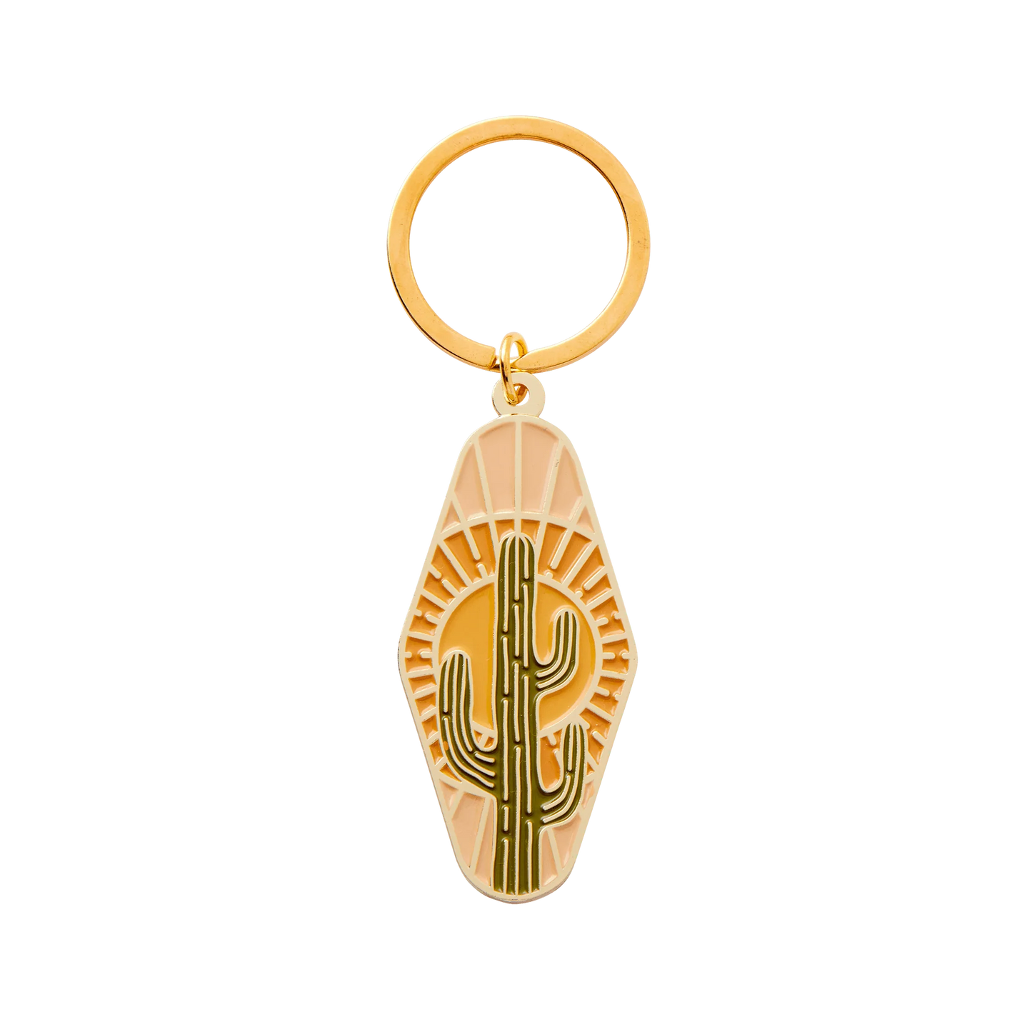 Cactus Enamel Keyring