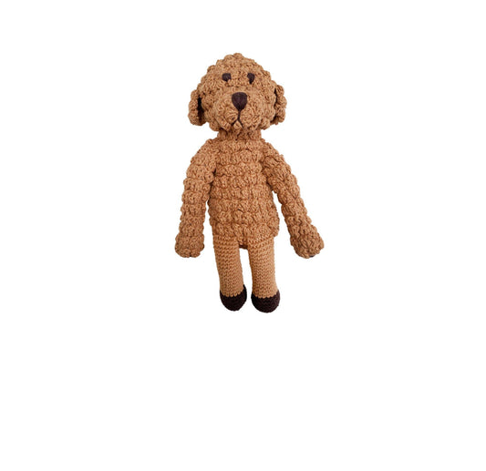 Crochet Baby Toy Goldendoodle rattle
