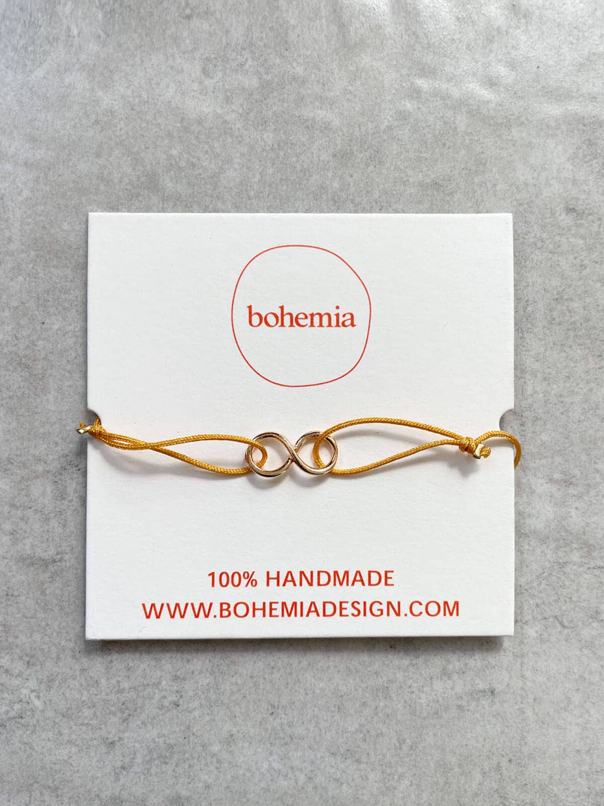 Gold Infinity Bracelet - Deep Red