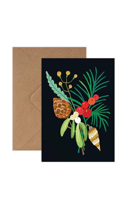 Christmas Mini Card Pack of 6 Winter Bunch & Christmas Jug