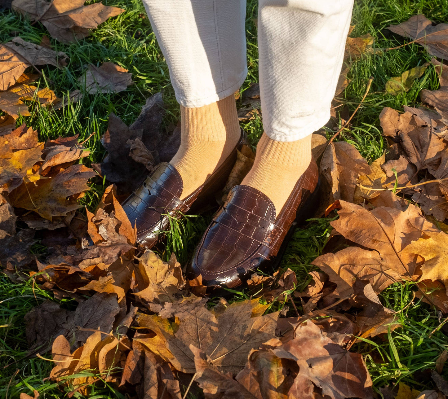 Varsity Socks in Almond