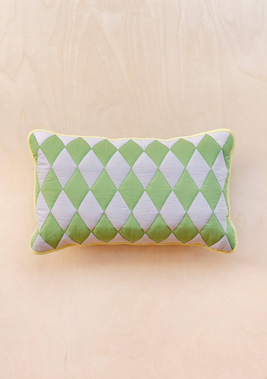 Green Argyle Cotton Cushion Cover