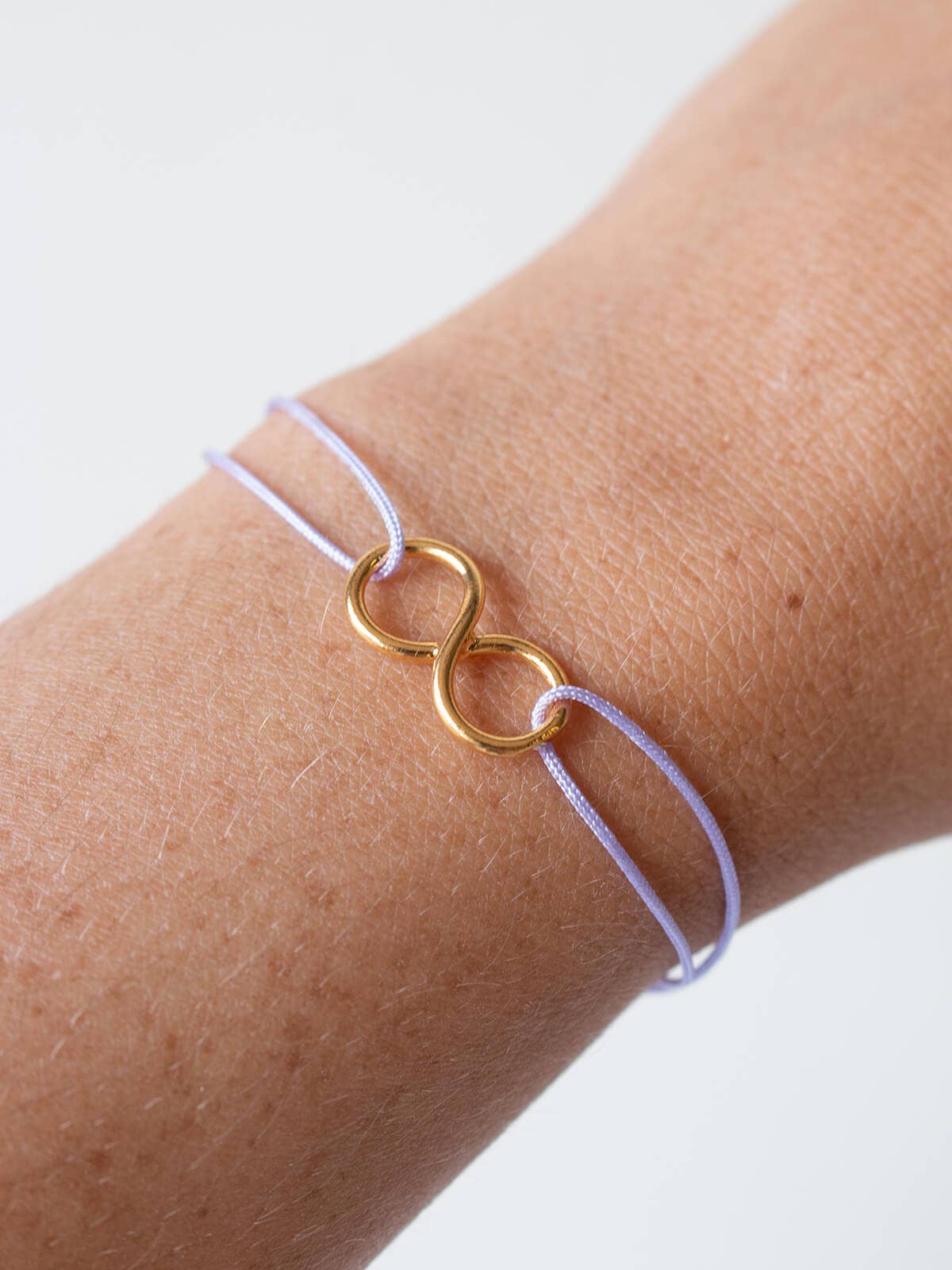 Gold Infinity Bracelet - Deep Red